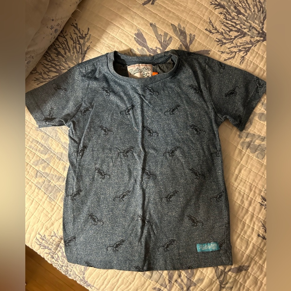 Huntington Beach Size 5 Blue Dinosaur Print T-shirt Boys